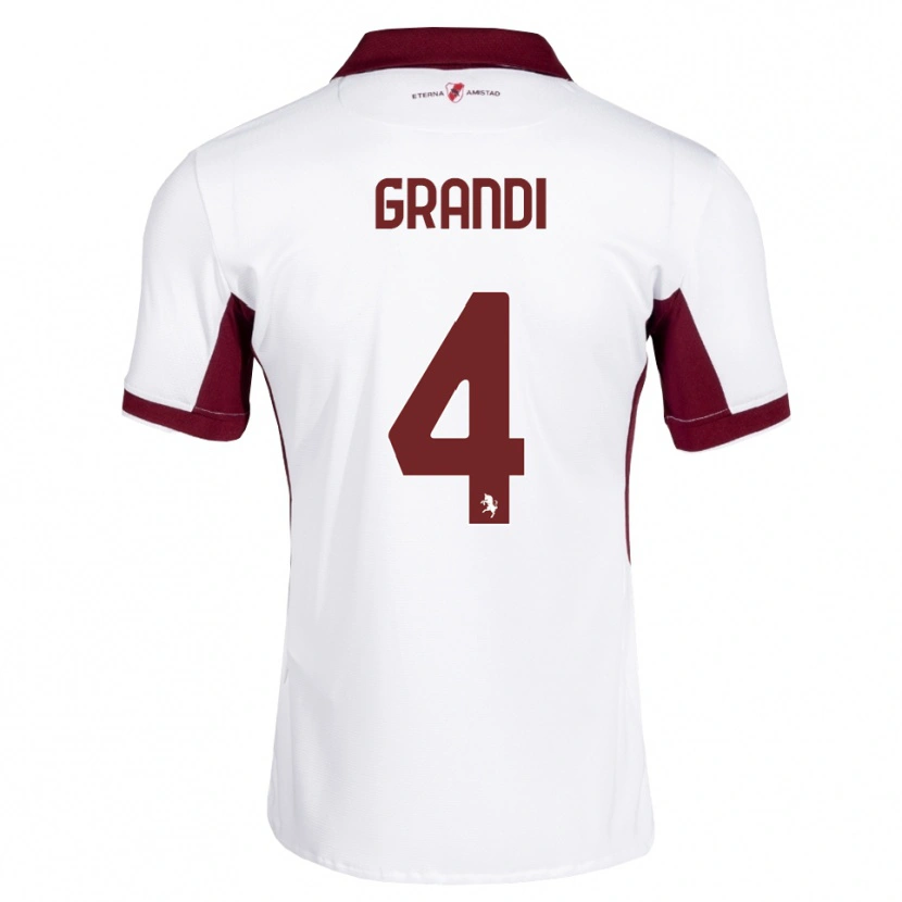 Danxen Kinder Lorenzo Grandi #4 Burgund Weiß Rot Auswärtstrikot Trikot 2026/27 T-Shirt