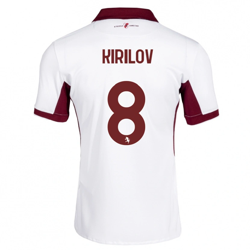 Danxen Kinder Martin Kirilov #8 Burgund Weiß Rot Auswärtstrikot Trikot 2026/27 T-Shirt