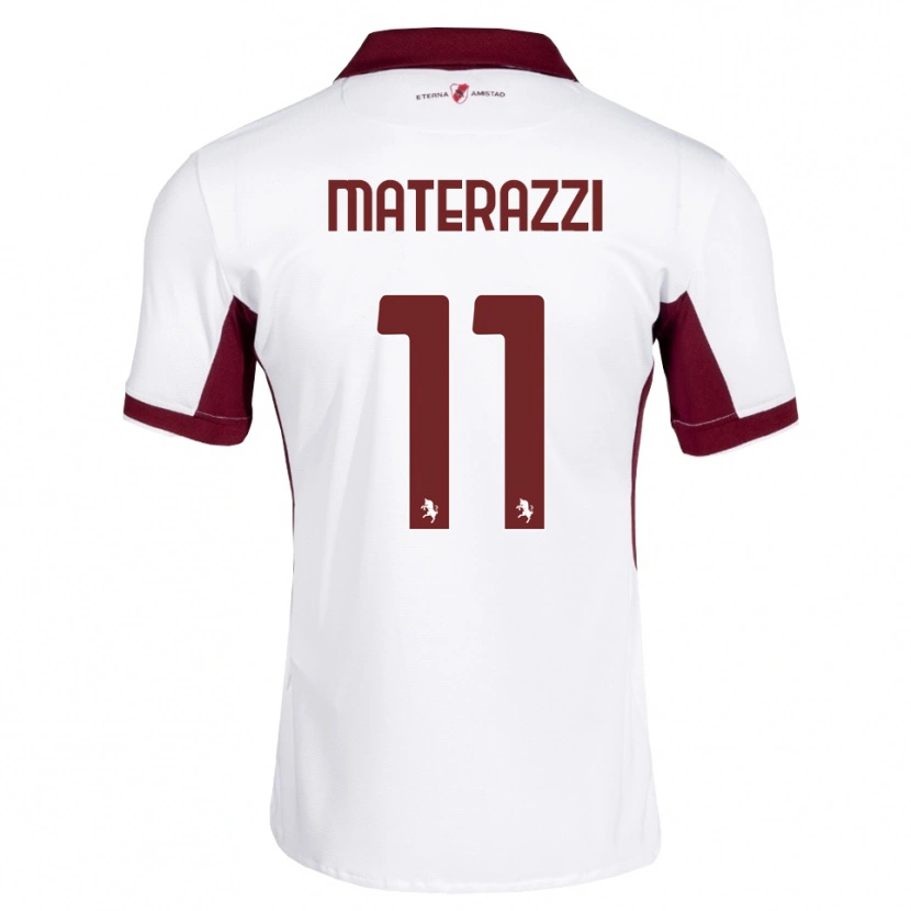 Danxen Kinder Gianfilippo Materazzi #11 Burgund Weiß Rot Auswärtstrikot Trikot 2026/27 T-Shirt