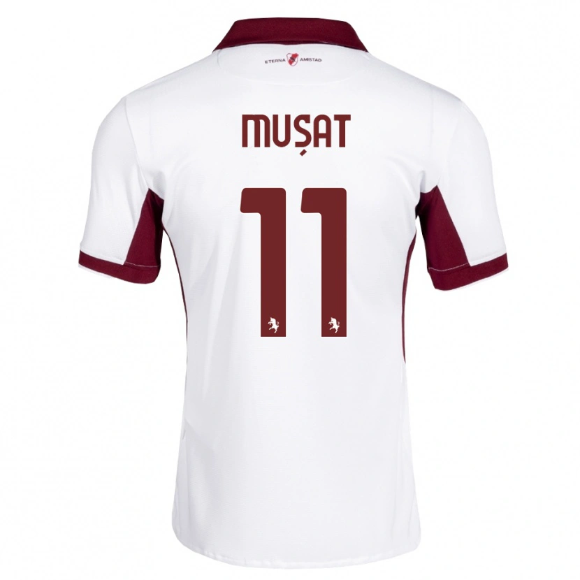 Danxen Kinder Nicolas Mușat #11 Burgund Weiß Rot Auswärtstrikot Trikot 2026/27 T-Shirt