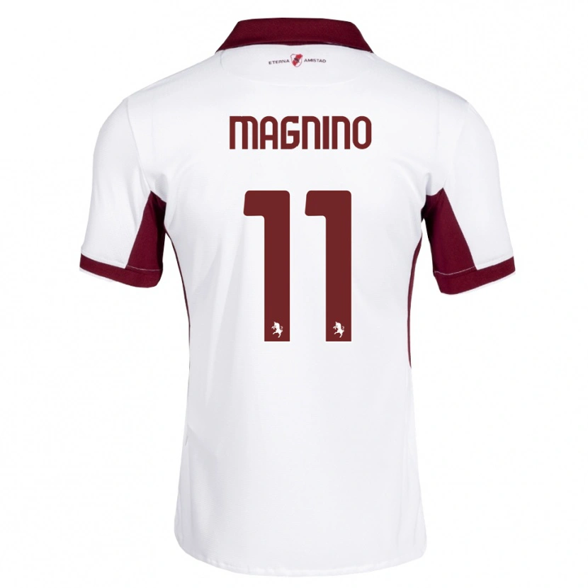 Danxen Kinder Emanuele Magnino #11 Burgund Weiß Rot Auswärtstrikot Trikot 2026/27 T-Shirt