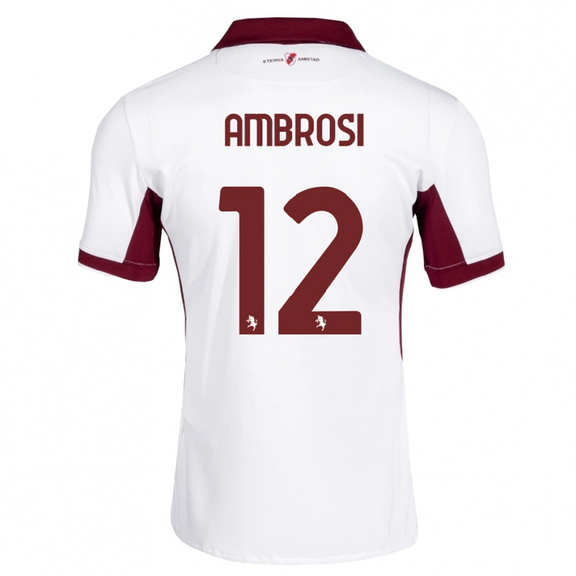Danxen Kinder Martina Ambrosi #12 Burgund Weiß Rot Auswärtstrikot Trikot 2026/27 T-Shirt