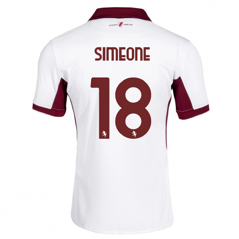 Danxen Kinder Giovanni Simeone #18 Burgund Weiß Rot Auswärtstrikot Trikot 2026/27 T-Shirt