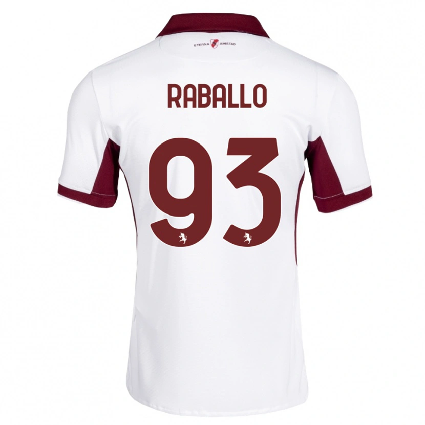 Danxen Kinder Alessio Raballo #93 Burgund Weiß Rot Auswärtstrikot Trikot 2026/27 T-Shirt