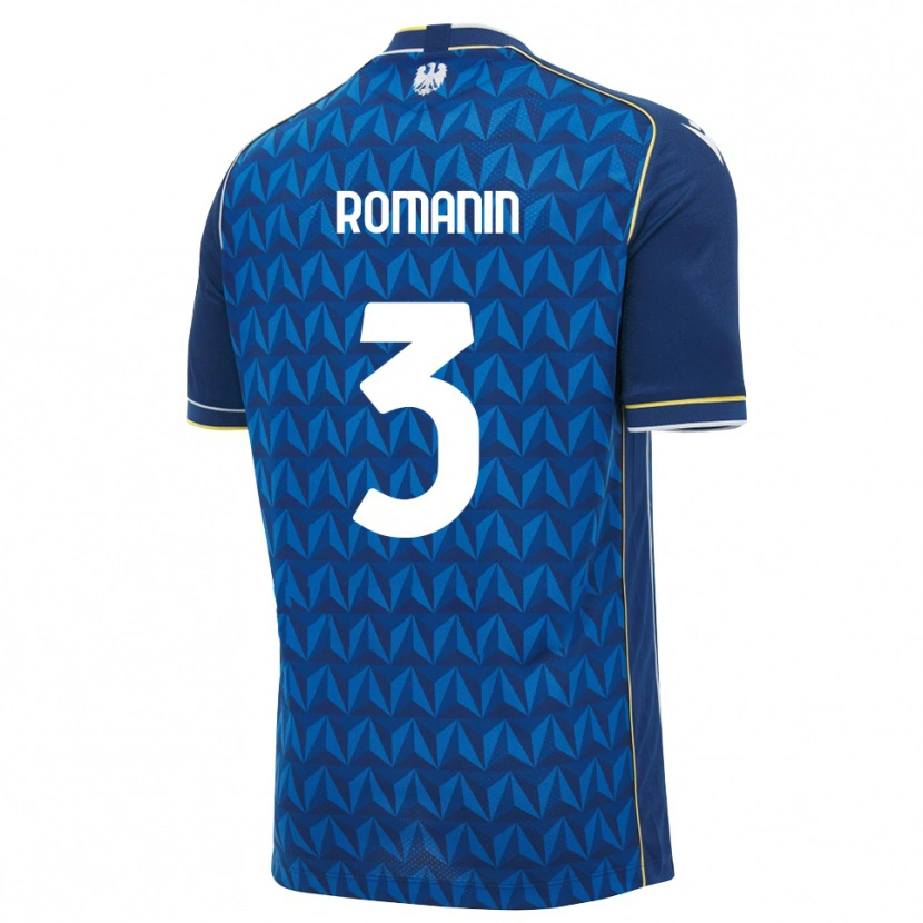 Danxen Kinder Mattia Romanin #3 Königsblau Weiß Blau Auswärtstrikot Trikot 2026/27 T-Shirt