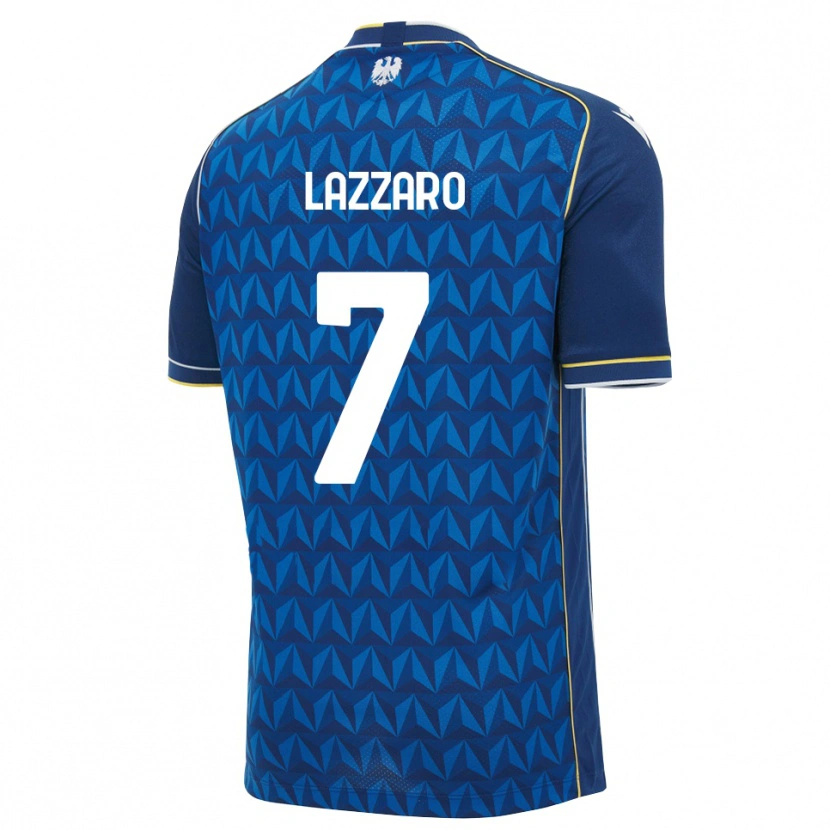 Danxen Kinder Davide Lazzaro #7 Königsblau Weiß Blau Auswärtstrikot Trikot 2026/27 T-Shirt