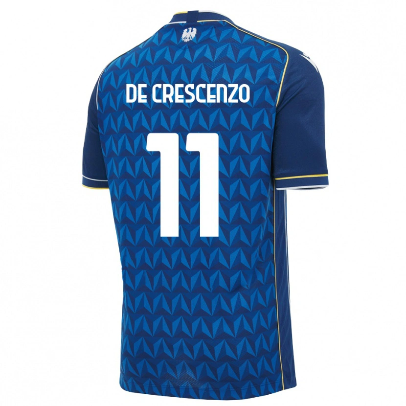 Danxen Kinder Marco De Crescenzo #11 Königsblau Weiß Blau Auswärtstrikot Trikot 2026/27 T-Shirt
