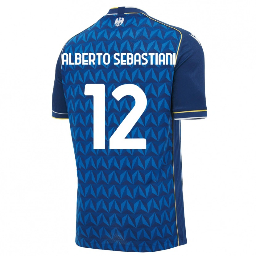 Danxen Kinder José Alberto Sebastiani #12 Königsblau Weiß Blau Auswärtstrikot Trikot 2026/27 T-Shirt