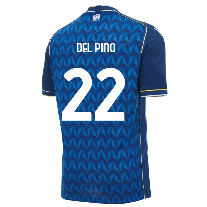 Danxen Kinder Lorenzo Del Pino #22 Königsblau Weiß Blau Auswärtstrikot Trikot 2026/27 T-Shirt