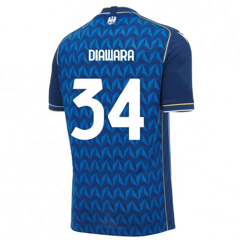 Danxen Kinder Sekou Diawara #34 Königsblau Weiß Blau Auswärtstrikot Trikot 2026/27 T-Shirt