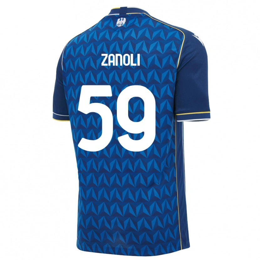 Danxen Kinder Alessandro Zanoli #59 Königsblau Weiß Blau Auswärtstrikot Trikot 2026/27 T-Shirt