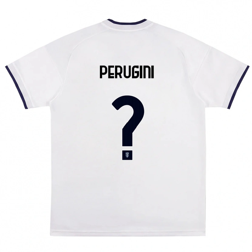Danxen Kinder Mattia Perugini #0 Weiß Rot Königsblau Auswärtstrikot Trikot 2026/27 T-Shirt