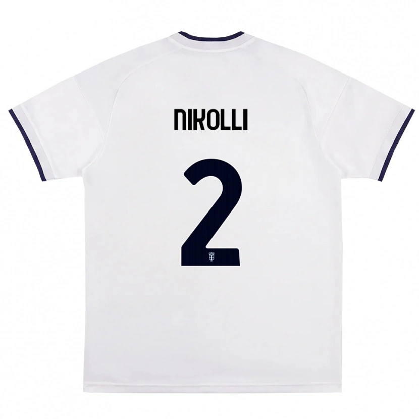 Danxen Kinder Denis Nikolli #2 Weiß Rot Königsblau Auswärtstrikot Trikot 2026/27 T-Shirt