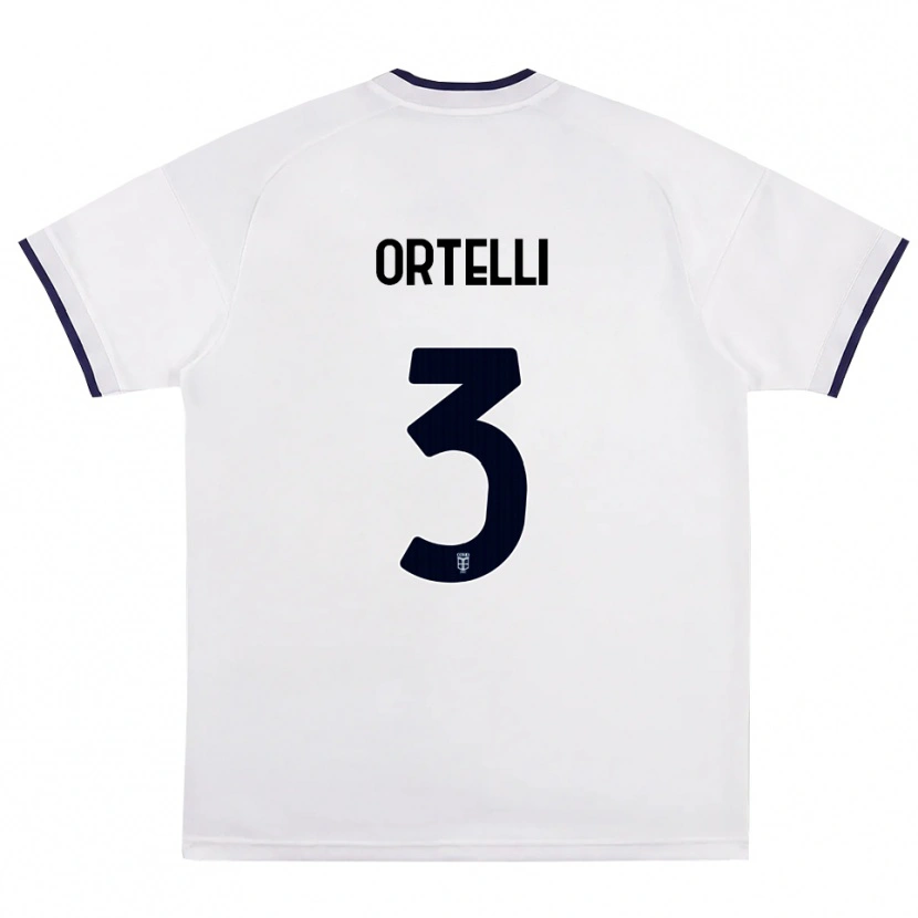 Danxen Kinder Manuel Ortelli #3 Weiß Rot Königsblau Auswärtstrikot Trikot 2026/27 T-Shirt