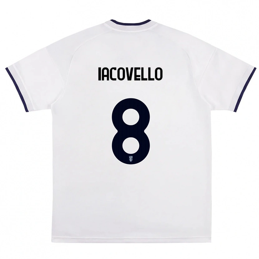 Danxen Kinder Mattia Iacovello #8 Weiß Rot Königsblau Auswärtstrikot Trikot 2026/27 T-Shirt