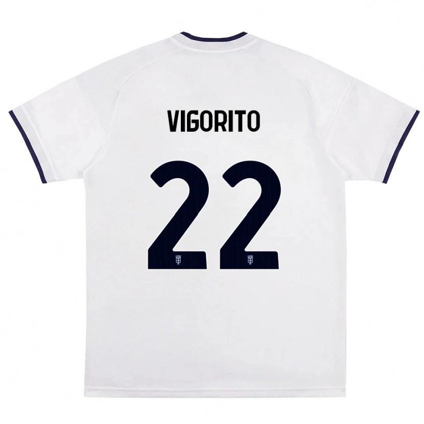 Danxen Kinder Mauro Vigorito #22 Weiß Rot Königsblau Auswärtstrikot Trikot 2026/27 T-Shirt