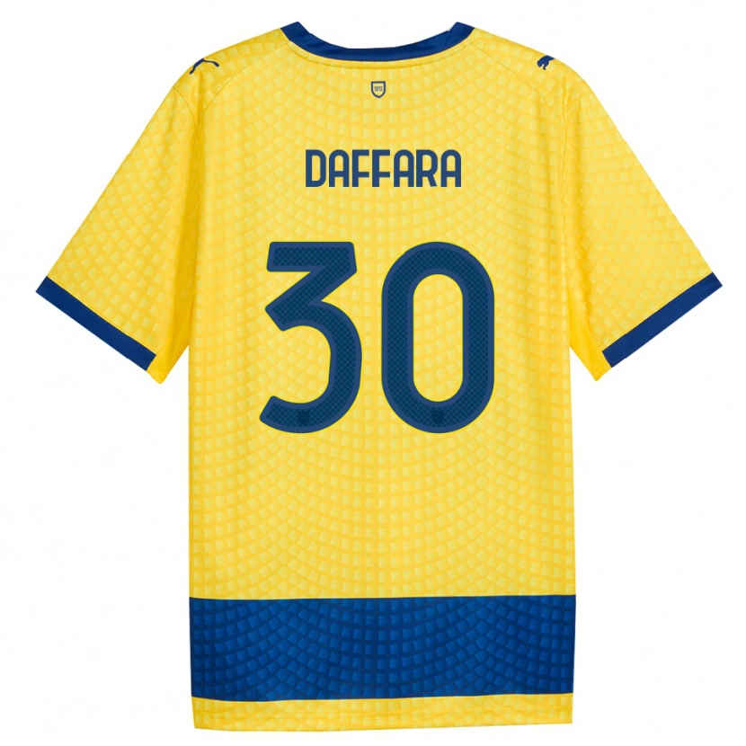 Danxen Kinder Giovanni Daffara #30 Gelb Blau Schwarz Auswärtstrikot Trikot 2026/27 T-Shirt
