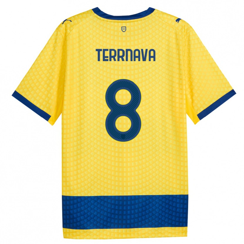 Danxen Kinder Dren Terrnava #8 Gelb Blau Schwarz Auswärtstrikot Trikot 2026/27 T-Shirt