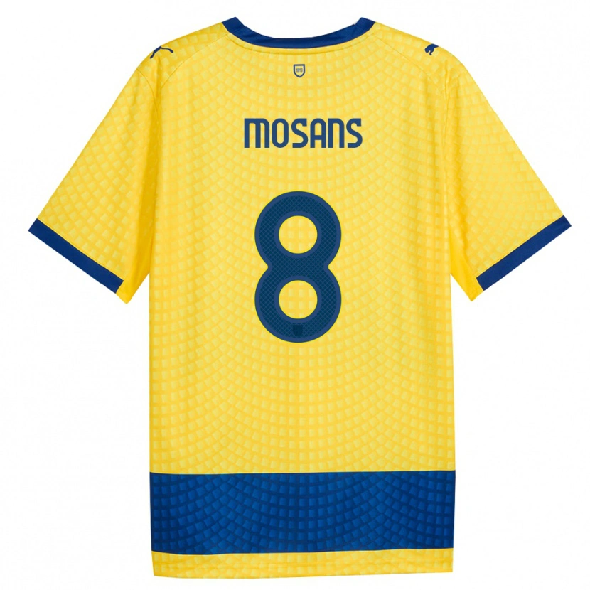 Danxen Kinder Kristaps Mosans #8 Gelb Blau Schwarz Auswärtstrikot Trikot 2026/27 T-Shirt