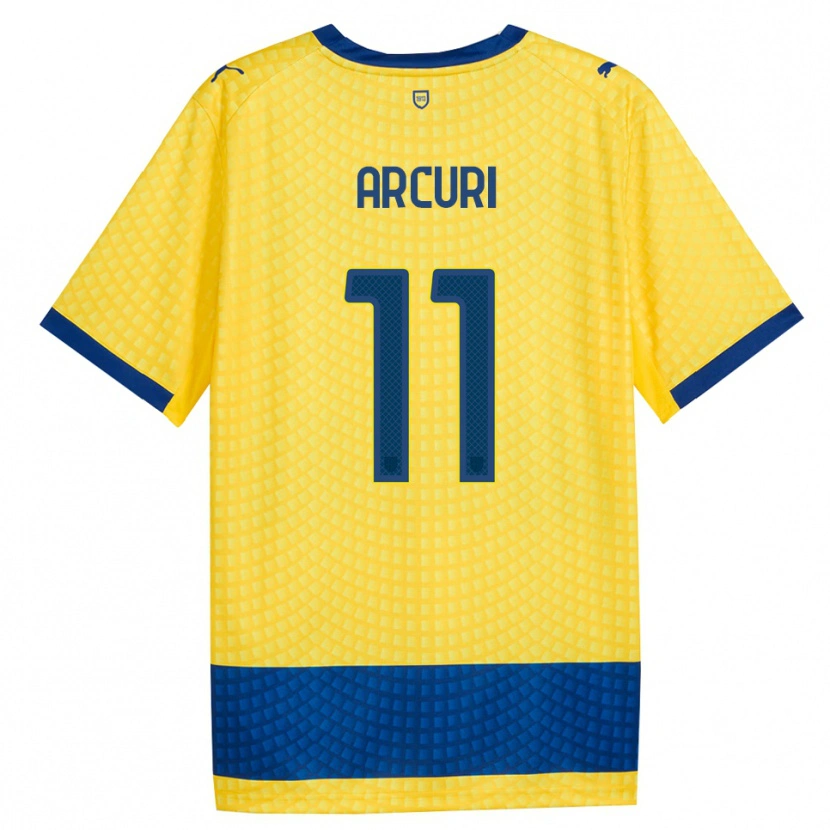 Danxen Kinder Francesco Arcuri #11 Gelb Blau Schwarz Auswärtstrikot Trikot 2026/27 T-Shirt