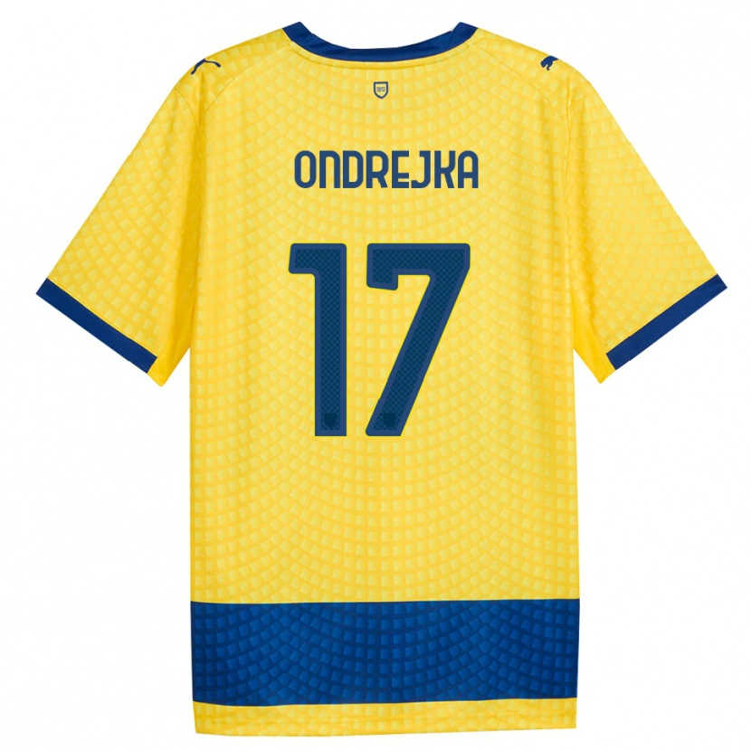 Danxen Kinder Jacob Ondrejka #17 Gelb Blau Schwarz Auswärtstrikot Trikot 2026/27 T-Shirt