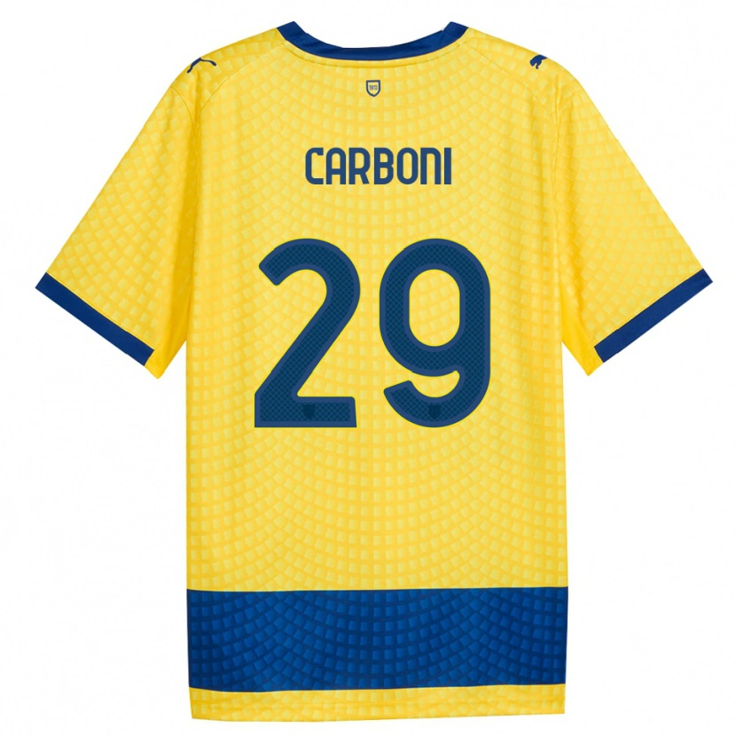 Danxen Kinder Franco Carboni #29 Gelb Blau Schwarz Auswärtstrikot Trikot 2026/27 T-Shirt