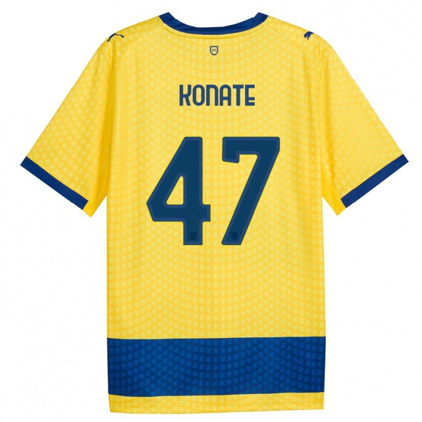 Danxen Kinder Abdou-Salam Konate #47 Gelb Blau Schwarz Auswärtstrikot Trikot 2026/27 T-Shirt