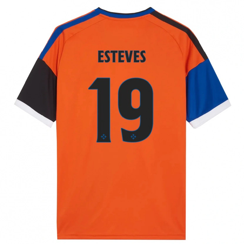 Danxen Kinder Tomás Esteves #19 Orange Blau Schwarz Weiß Auswärtstrikot Trikot 2026/27 T-Shirt
