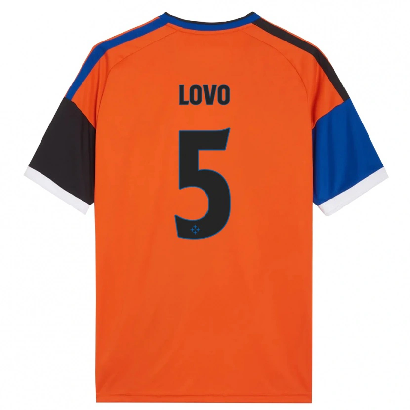 Danxen Kinder Pietro Lovo #5 Orange Blau Schwarz Weiß Auswärtstrikot Trikot 2026/27 T-Shirt