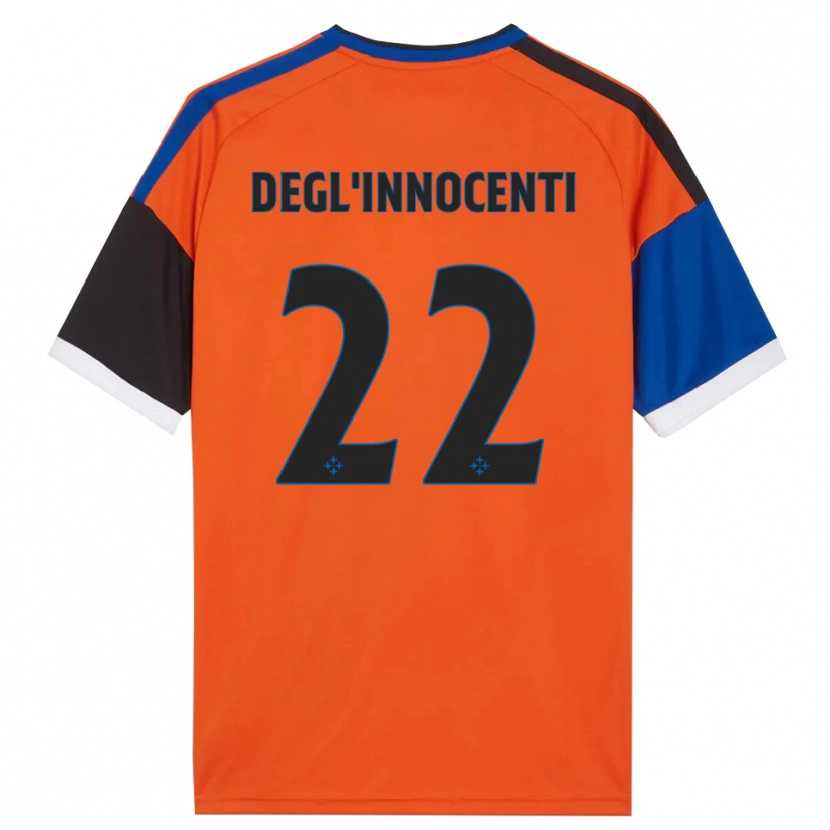 Danxen Kinder Luca Degl'innocenti #22 Orange Blau Schwarz Weiß Auswärtstrikot Trikot 2026/27 T-Shirt