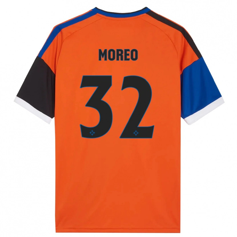 Danxen Kinder Stefano Moreo #32 Orange Blau Schwarz Weiß Auswärtstrikot Trikot 2026/27 T-Shirt