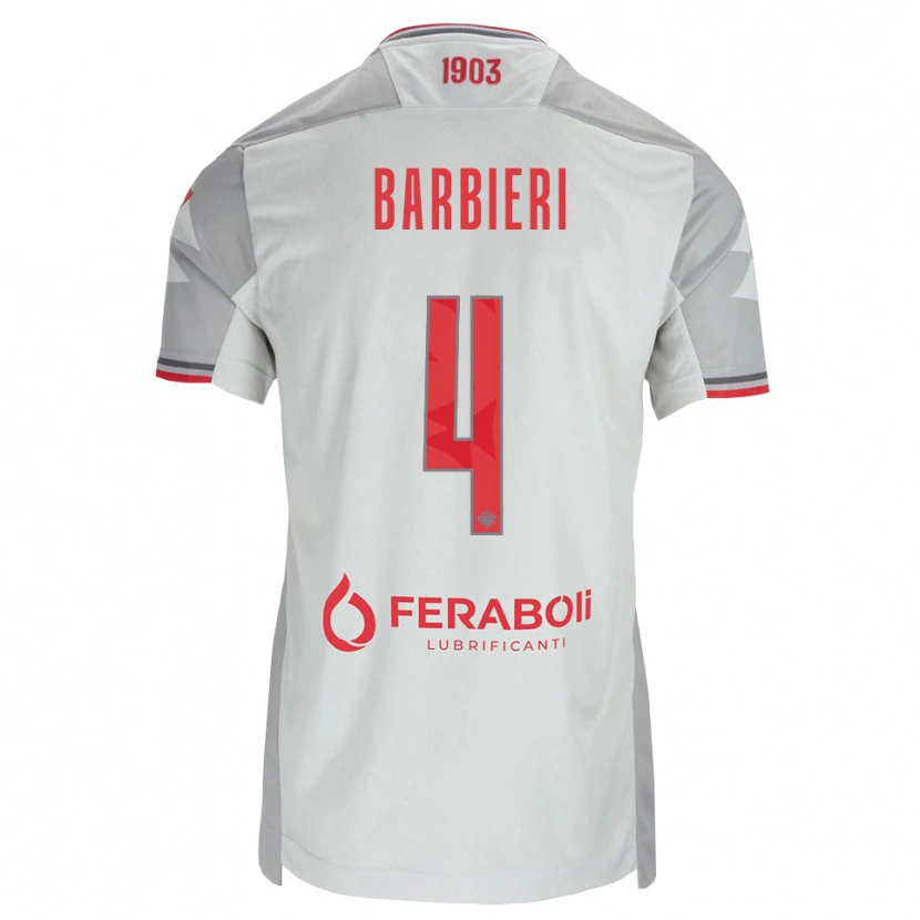 Danxen Kinder Tommaso Barbieri #4 Grau Weiß Rot Auswärtstrikot Trikot 2026/27 T-Shirt