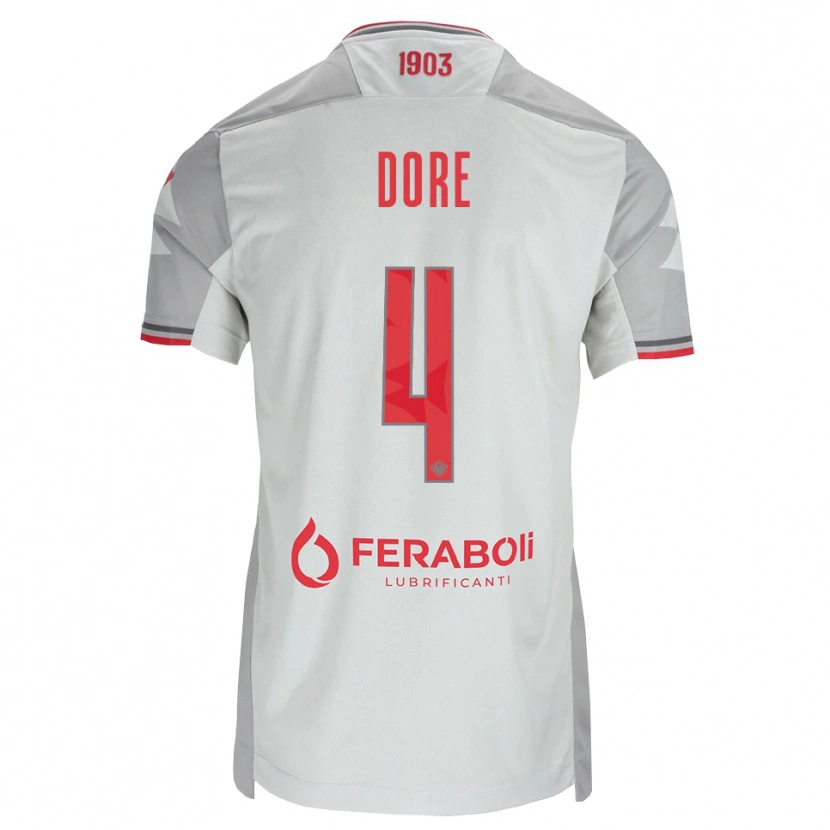 Danxen Kinder Salvatore Dore #4 Grau Weiß Rot Auswärtstrikot Trikot 2026/27 T-Shirt