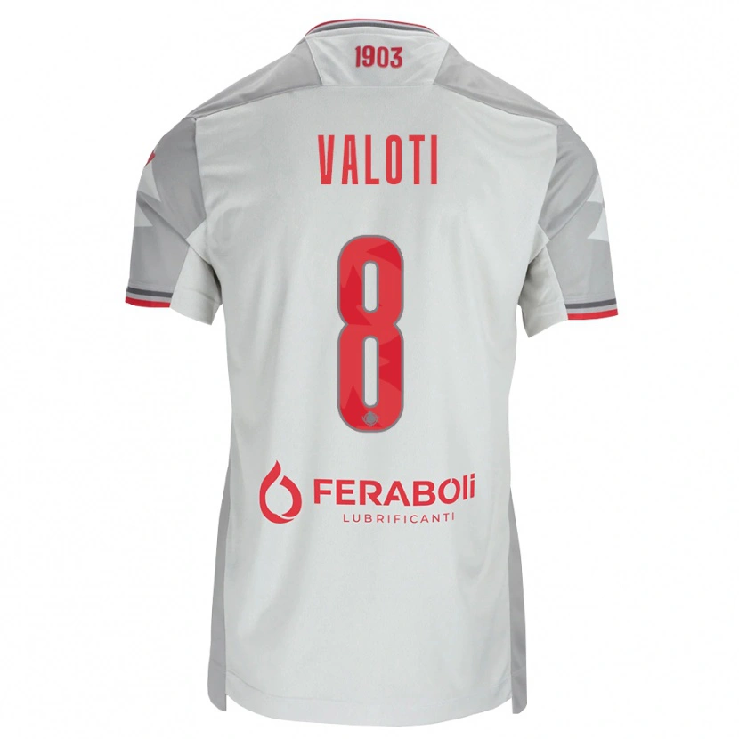 Danxen Kinder Mattia Valoti #8 Grau Weiß Rot Auswärtstrikot Trikot 2026/27 T-Shirt