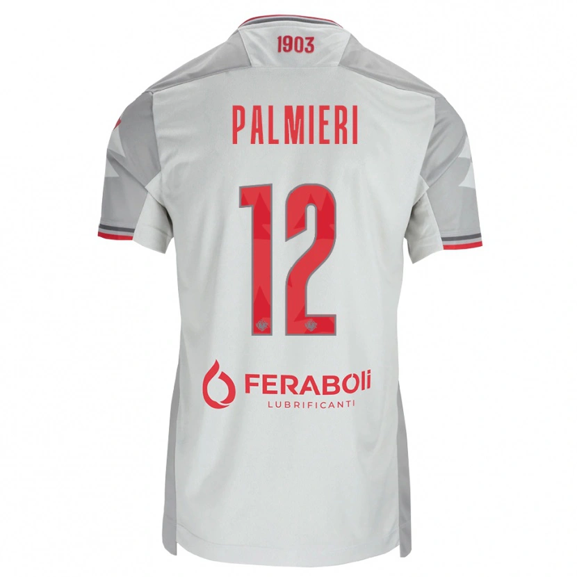 Danxen Kinder Cristian Palmieri #12 Grau Weiß Rot Auswärtstrikot Trikot 2026/27 T-Shirt