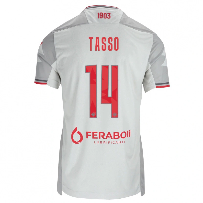 Danxen Kinder Achille Tasso #14 Grau Weiß Rot Auswärtstrikot Trikot 2026/27 T-Shirt