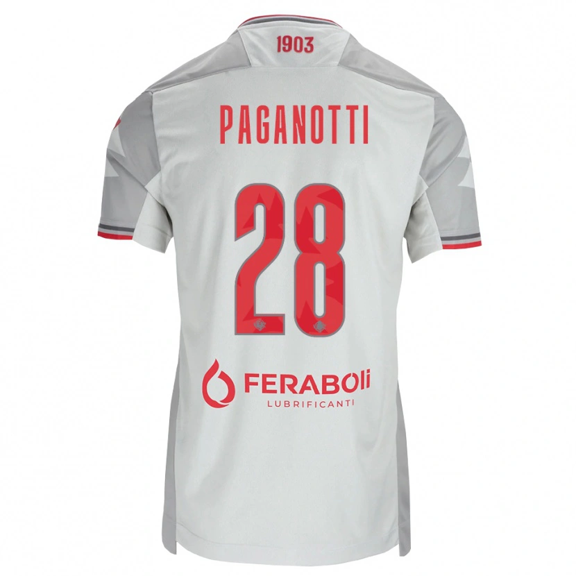 Danxen Kinder Michele Paganotti #28 Grau Weiß Rot Auswärtstrikot Trikot 2026/27 T-Shirt