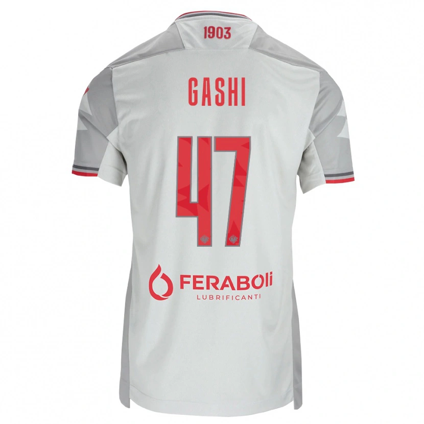 Danxen Kinder Eduart Gashi #47 Grau Weiß Rot Auswärtstrikot Trikot 2026/27 T-Shirt