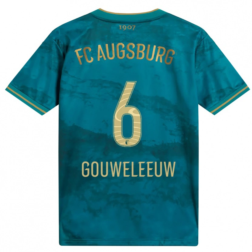 Danxen Kinder Jeffrey Gouweleeuw #6 Grün Braun Auswärtstrikot Trikot 2026/27 T-Shirt