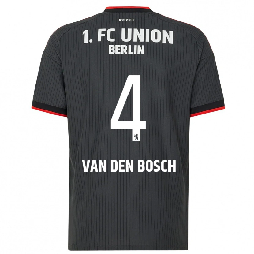 Danxen Kinder Zeno Van Den Bosch #4 Schwarz Weiß Rot Auswärtstrikot Trikot 2026/27 T-Shirt