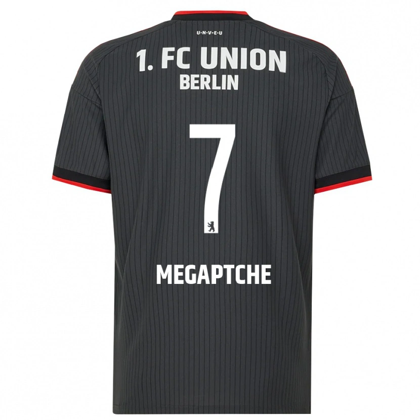 Danxen Kinder Yann Megaptche #7 Schwarz Weiß Rot Auswärtstrikot Trikot 2026/27 T-Shirt