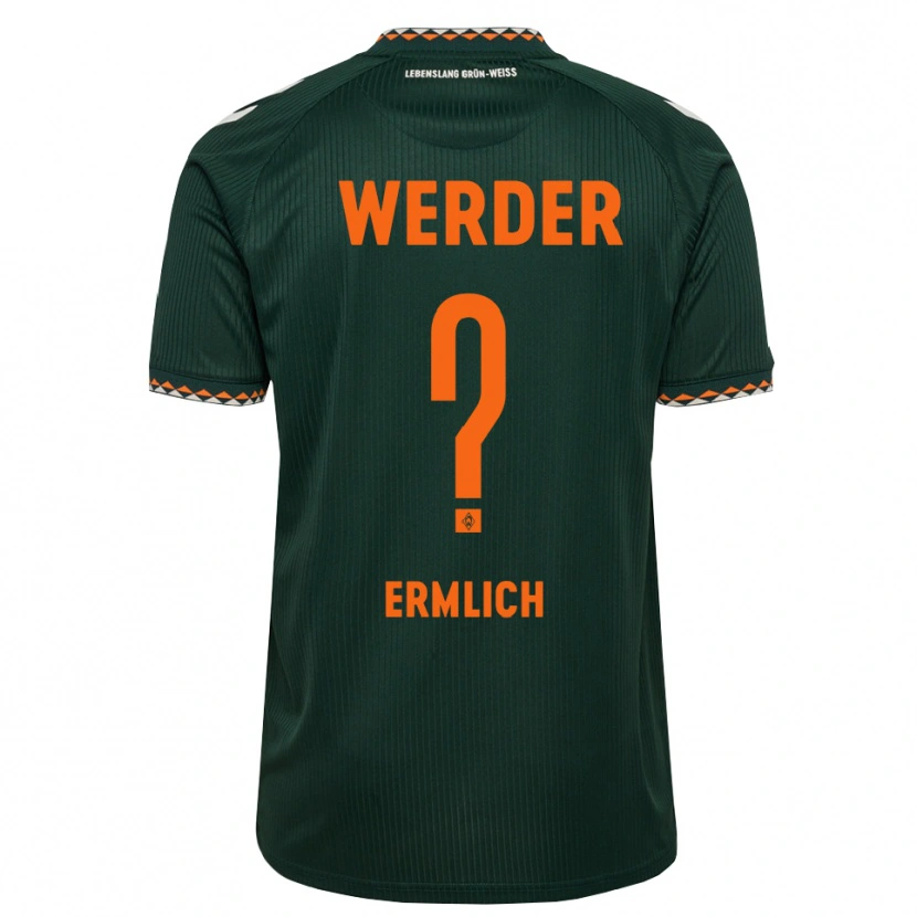 Danxen Kinder Kjell Ermlich #0 Dunkelgrün Orange Weiß Auswärtstrikot Trikot 2026/27 T-Shirt