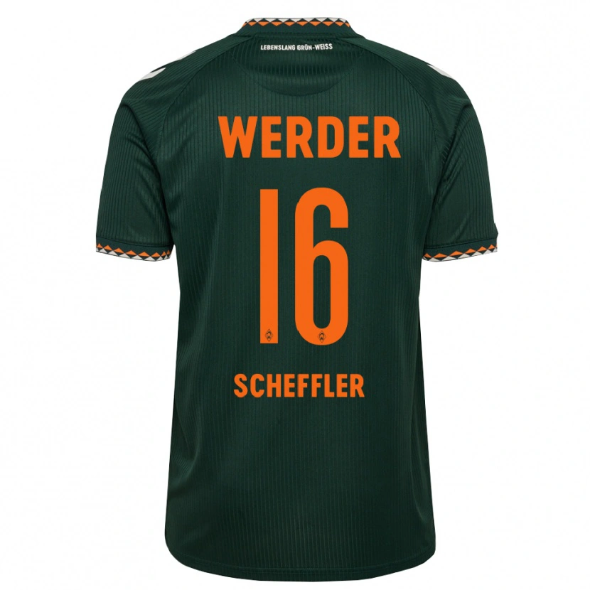 Danxen Kinder Ian Scheffler #16 Dunkelgrün Orange Weiß Auswärtstrikot Trikot 2026/27 T-Shirt