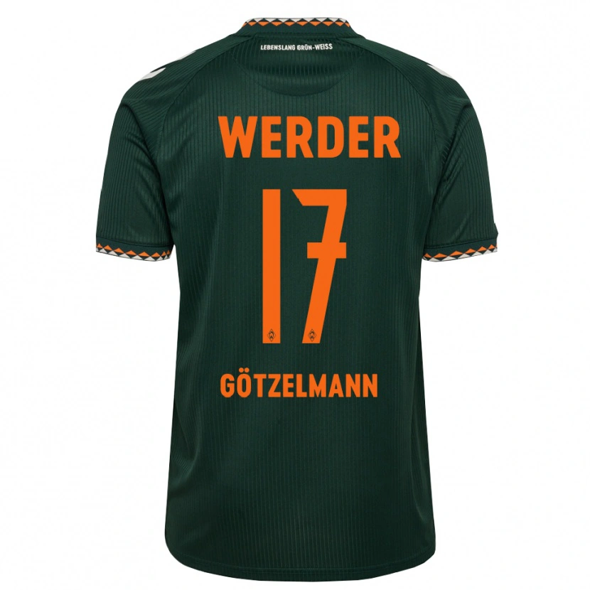 Danxen Kinder Patrick Götzelmann #17 Dunkelgrün Orange Weiß Auswärtstrikot Trikot 2026/27 T-Shirt
