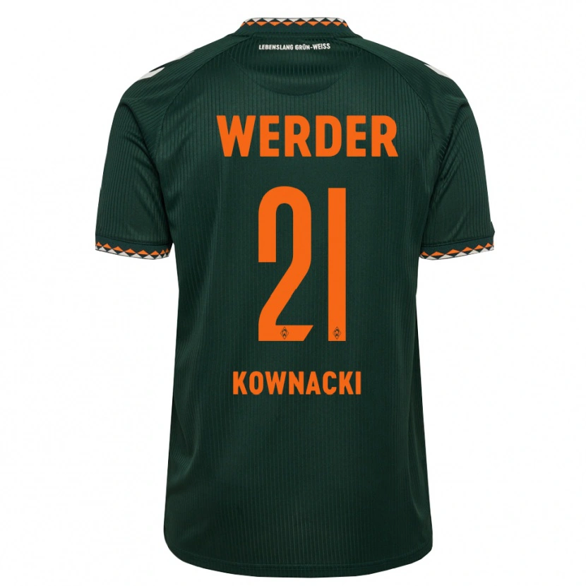 Danxen Kinder Dawid Kownacki #21 Dunkelgrün Orange Weiß Auswärtstrikot Trikot 2026/27 T-Shirt