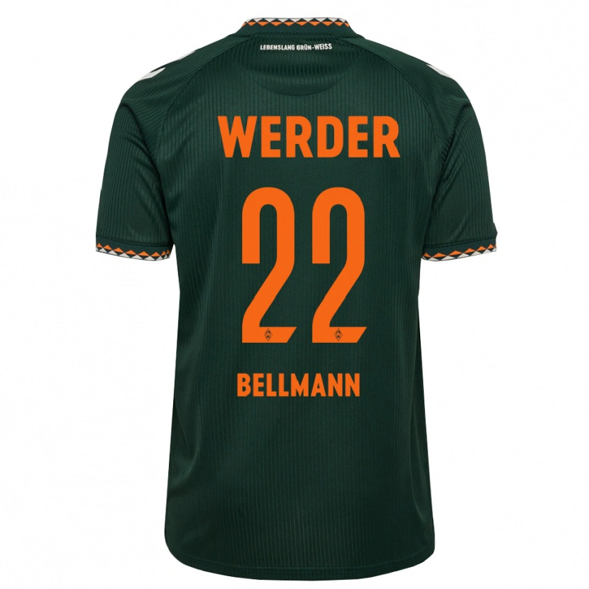 Danxen Kinder Paul Bellmann #22 Dunkelgrün Orange Weiß Auswärtstrikot Trikot 2026/27 T-Shirt