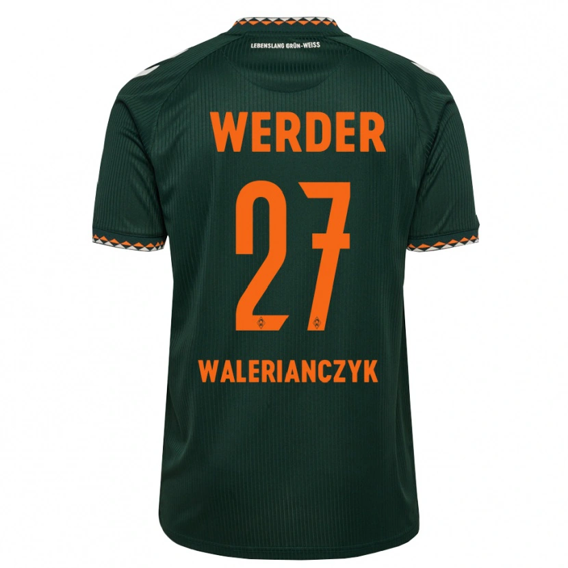 Danxen Kinder Dennis Walerianczyk #27 Dunkelgrün Orange Weiß Auswärtstrikot Trikot 2026/27 T-Shirt