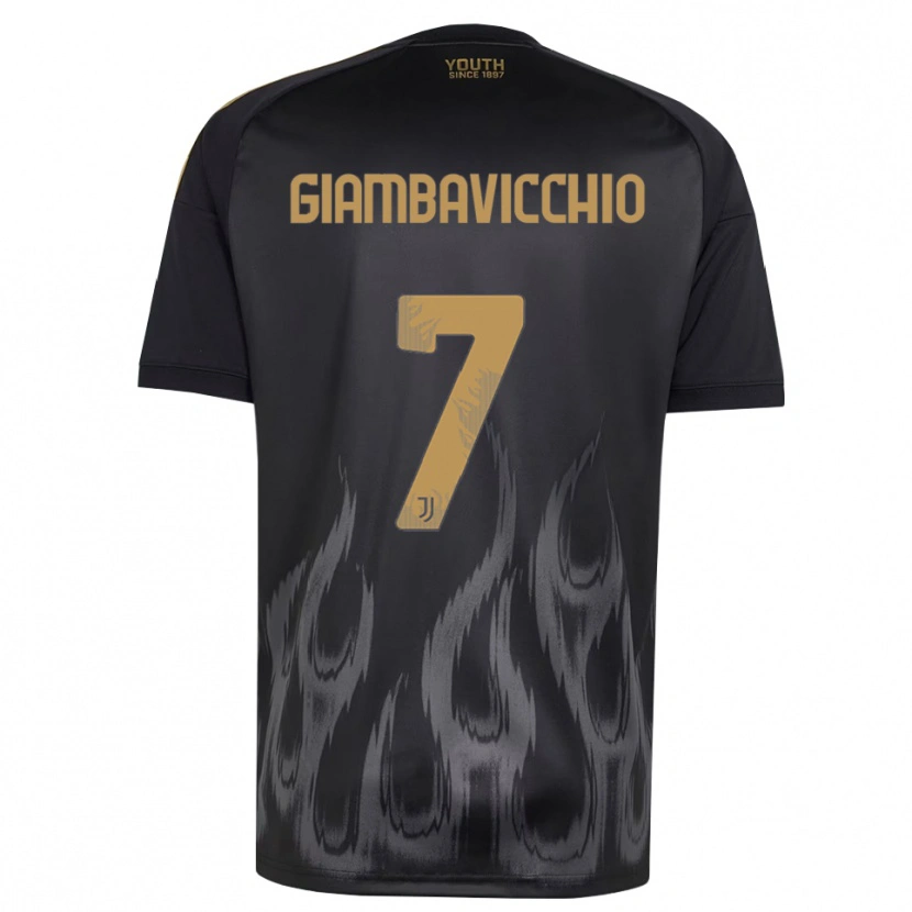 Danxen Kinder Franco Giambavicchio #7 Schwarz Braun Ausweichtrikot Trikot 2026/27 T-Shirt