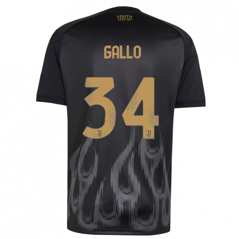 Danxen Kinder Azzurra Gallo #34 Schwarz Braun Ausweichtrikot Trikot 2026/27 T-Shirt
