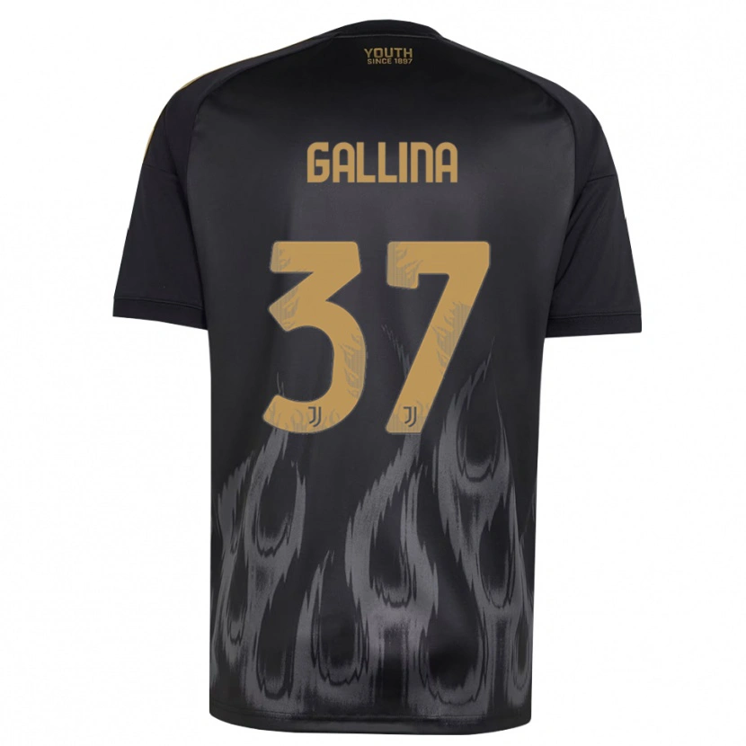 Danxen Kinder Arianna Gallina #37 Schwarz Braun Ausweichtrikot Trikot 2026/27 T-Shirt